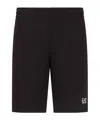 Ea7 Core Identity Cotton Bermuda Shorts In Black