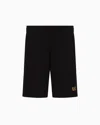 Ea7 Core Identity Cotton Bermuda Shorts In Black