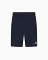 Ea7 Core Identity Cotton Bermuda Shorts In Blue