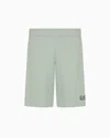 Ea7 Core Identity Cotton Bermuda Shorts In Green