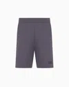 Ea7 Core Identity Cotton Bermuda Shorts In Grey