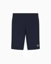 Ea7 Core Identity Cotton Bermuda Shorts In Blue