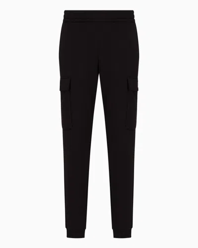 Ea7 Core Identity Cotton-blend Cargo Trousers In Black