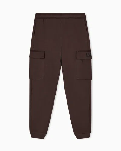 Ea7 Core Identity Cotton-blend Cargo Trousers In Brown