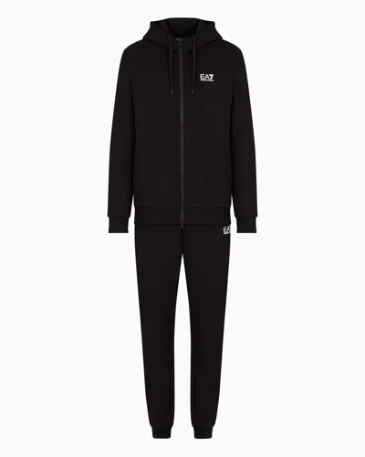EA7 CORE IDENTITY COTTON-BLEND HOODED TRACKSUIT