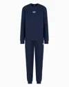 Ea7 Core Identity Cotton-blend Tracksuit In Blue