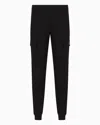 Ea7 Core Identity Cotton Cargo Trousers In Black
