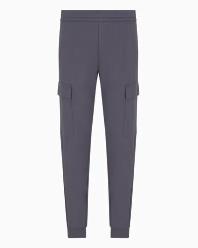 Ea7 Core Identity Cotton Cargo Trousers In Grey