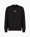 Ea7 Official Store Core Identity Cotton Crew-neck Sweatshirt In Black
