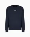 Ea7 Core Identity Cotton Crew-neck Sweatshirt In Blue