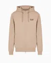 Ea7 Core Identity Cotton Hooded Sweatshirt In Neutral