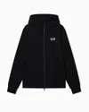 Ea7 Core Identity Cotton Hooded Sweatshirt In Black