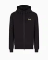 Ea7 Official Store Core Identity Cotton Hooded Sweatshirt In Black