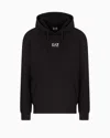 Ea7 Core Identity Cotton Hooded Sweatshirt In Black