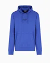 Ea7 Core Identity Cotton Hooded Sweatshirt In Blue