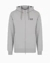 Ea7 Core Identity Cotton Hooded Sweatshirt In Grey