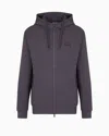 Ea7 Core Identity Cotton Hooded Sweatshirt In Grey