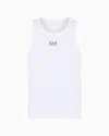 Ea7 Core Identity Cotton Jersey Tank Top In White