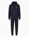 Ea7 Core Identity Cotton Tracksuit In Blue
