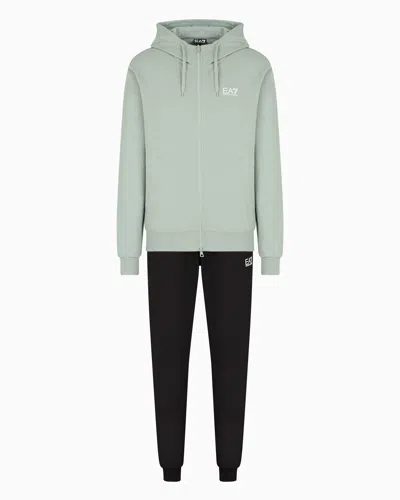 Ea7 Core Identity Cotton Tracksuit In Green