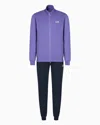 Ea7 Core Identity Cotton Tracksuit In Purple