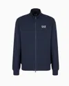 Ea7 Core Identity Cotton Zip-up Sweatshirt In Blue