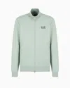 Ea7 Core Identity Cotton Zip-up Sweatshirt In Green