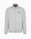 Ea7 Core Identity Cotton Zip-up Sweatshirt In Grey