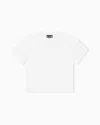 Ea7 Core Identity Girl Stretch-cotton Crew-neck T-shirt In White