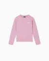 Ea7 Core Identity Girl Stretch Cotton-jersey Long-sleeved T-shirt In Pink