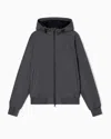 Ea7 Core Identity Hooded Bomber In Technical Fabric In Gray