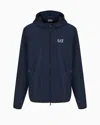 Ea7 Official Store Core Identity Hooded Bomber In Technical Fabric In Navy Blue