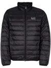 Ea7 Logo Short Down Jacket In Black