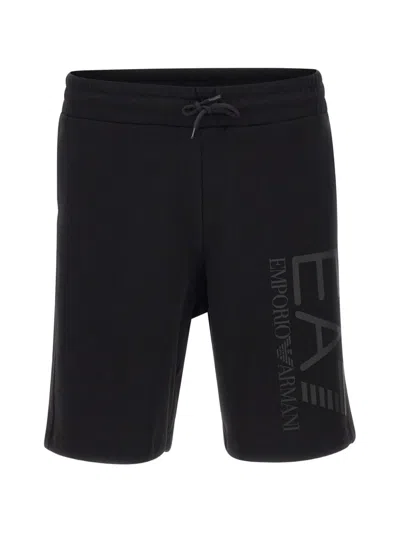 Ea7 Core Identity Logo Elasticated Shorts In Black