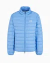 Ea7 Official Store Core Identity Packable Down Jacket In Azure