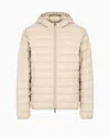 Ea7 Core Identity Packable Down Jacket With Hood In Neutral