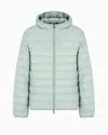 Ea7 Core Identity Packable Down Jacket With Hood In Green