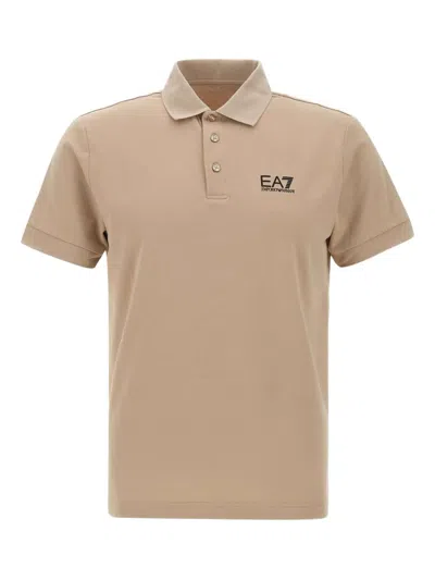 Ea7 Core Identity Polo Shirt In Neutral