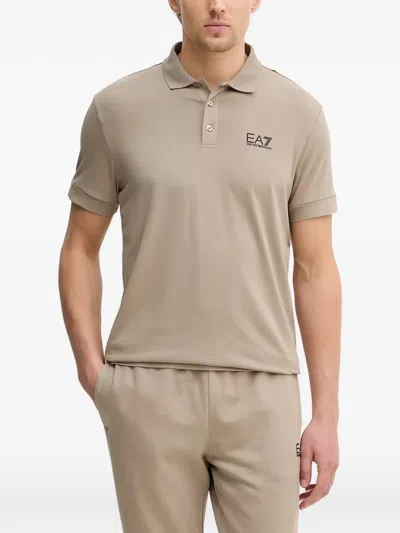 Ea7 Core Identity Polo Shirt In Brown