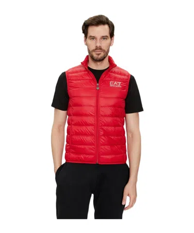 Ea7 Core Identity Puffer Gilet In Red