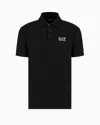 Ea7 Official Store Core Identity Stretch-cotton Polo Shirt In Black Logo