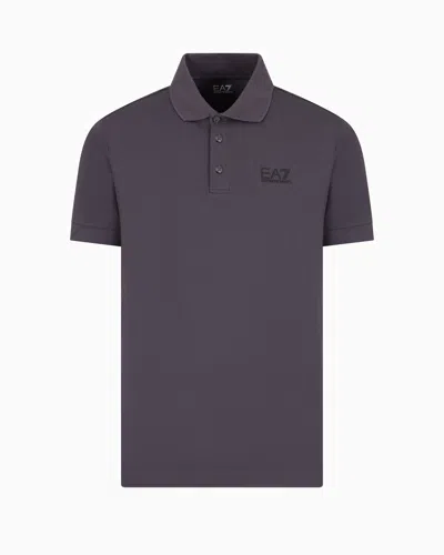 Ea7 Core Identity Stretch-cotton Polo Shirt In Grey