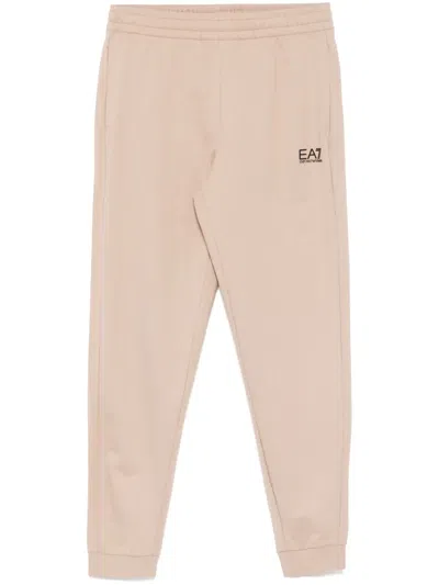 Ea7 Core Identity Track Pants In Neutrals