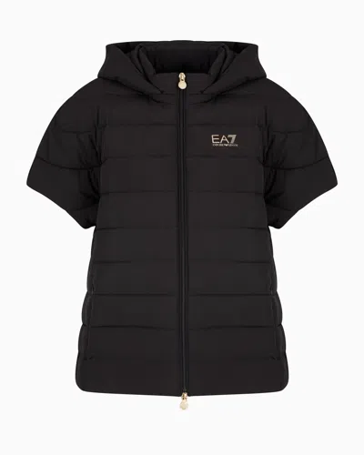 Ea7 Core Lady Nylon Hooded Jacket In Black