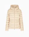 Ea7 Core Lady Nylon Padded Jacket In Beige