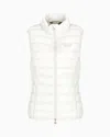 Ea7 Core Lady Recycled Nylon Blend Padded Gilet In Weiss