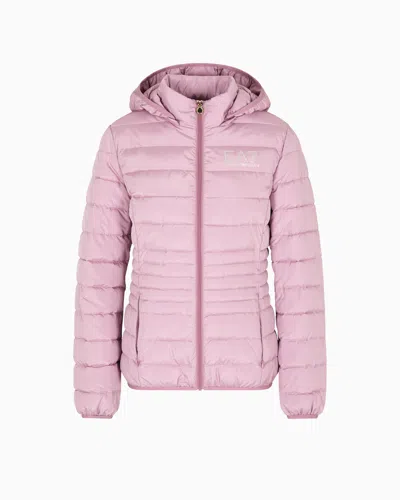 Ea7 Core Lady Recycled Technical Fabric Padded Hooded Jacket