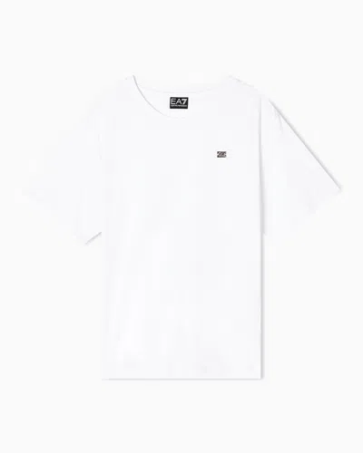 Ea7 Core Lady Short-sleeved T-shirt In Stretch Cotton Jersey In White