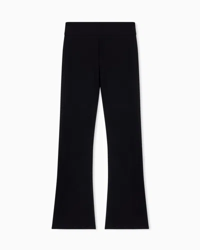 Ea7 Core Lady Stretch-cotton Jersey Bootcut Leggings