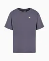 Ea7 Core Lady Stretch Cotton Jersey Crew-neck T-shirt In Grey
